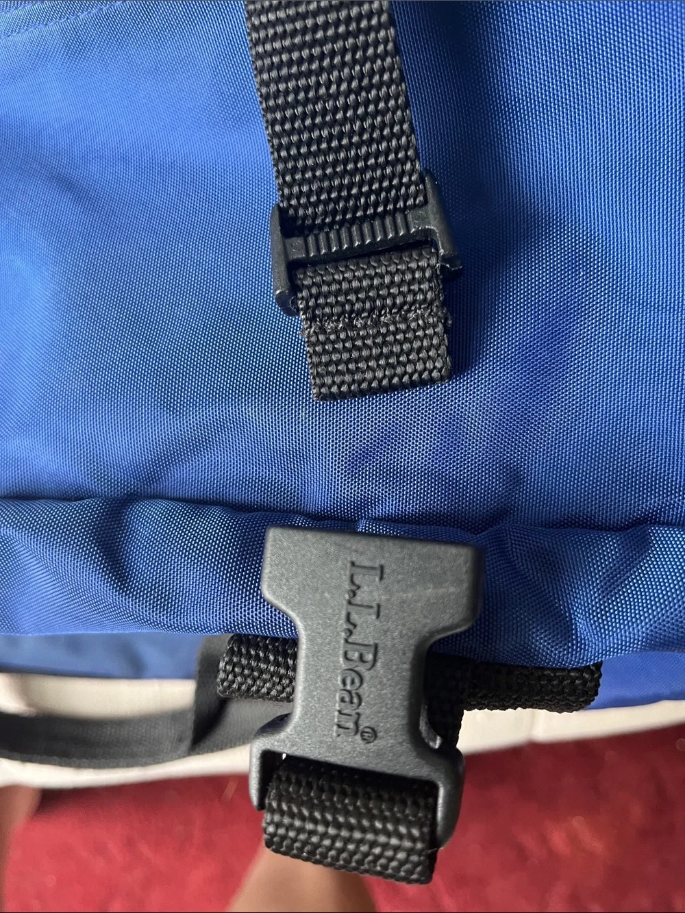 Blue and Black Duffel Bag one clip is broken. 10” x 20” x12”approximately